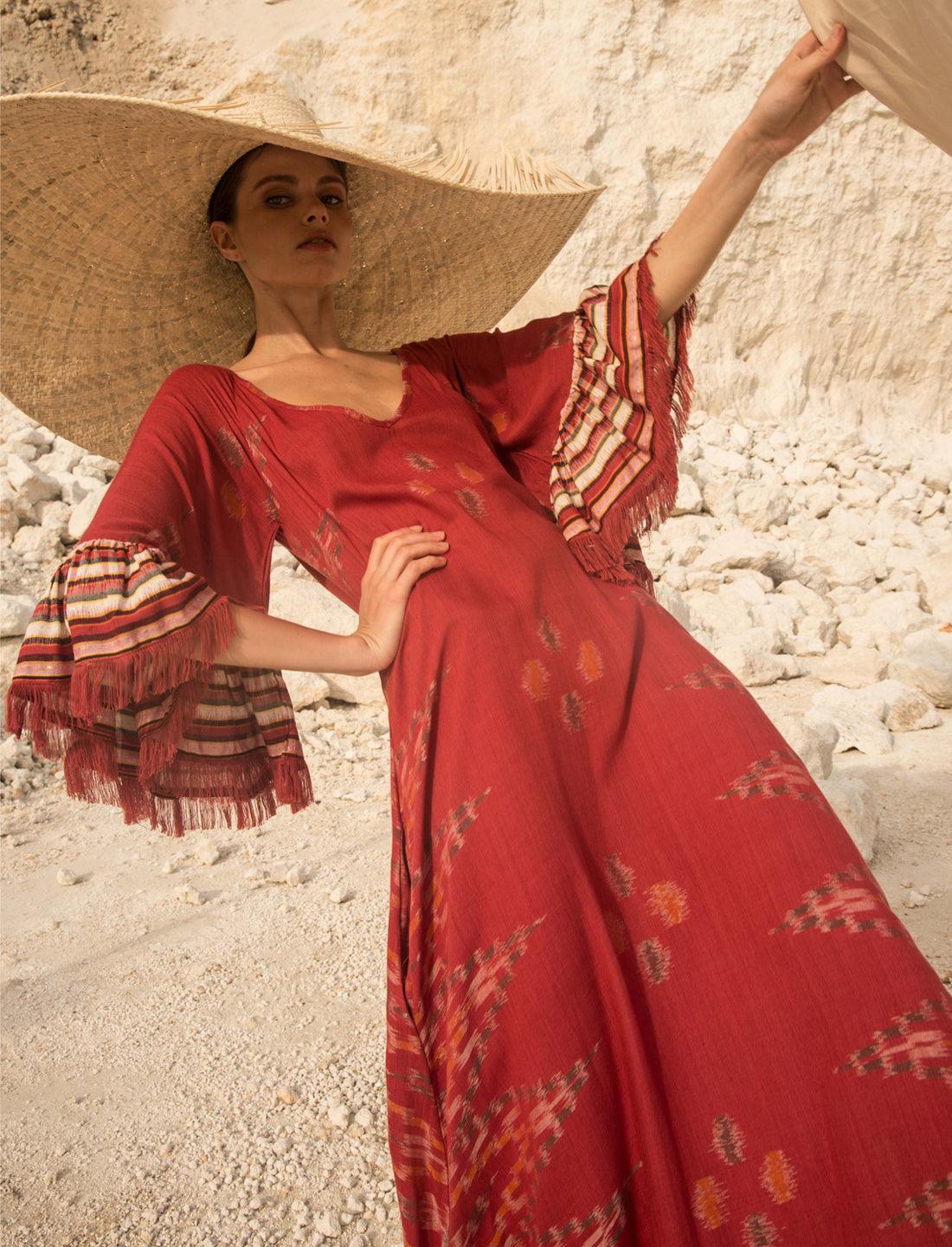 MARGARITA IKAT LONG DRESS - Erika Peña