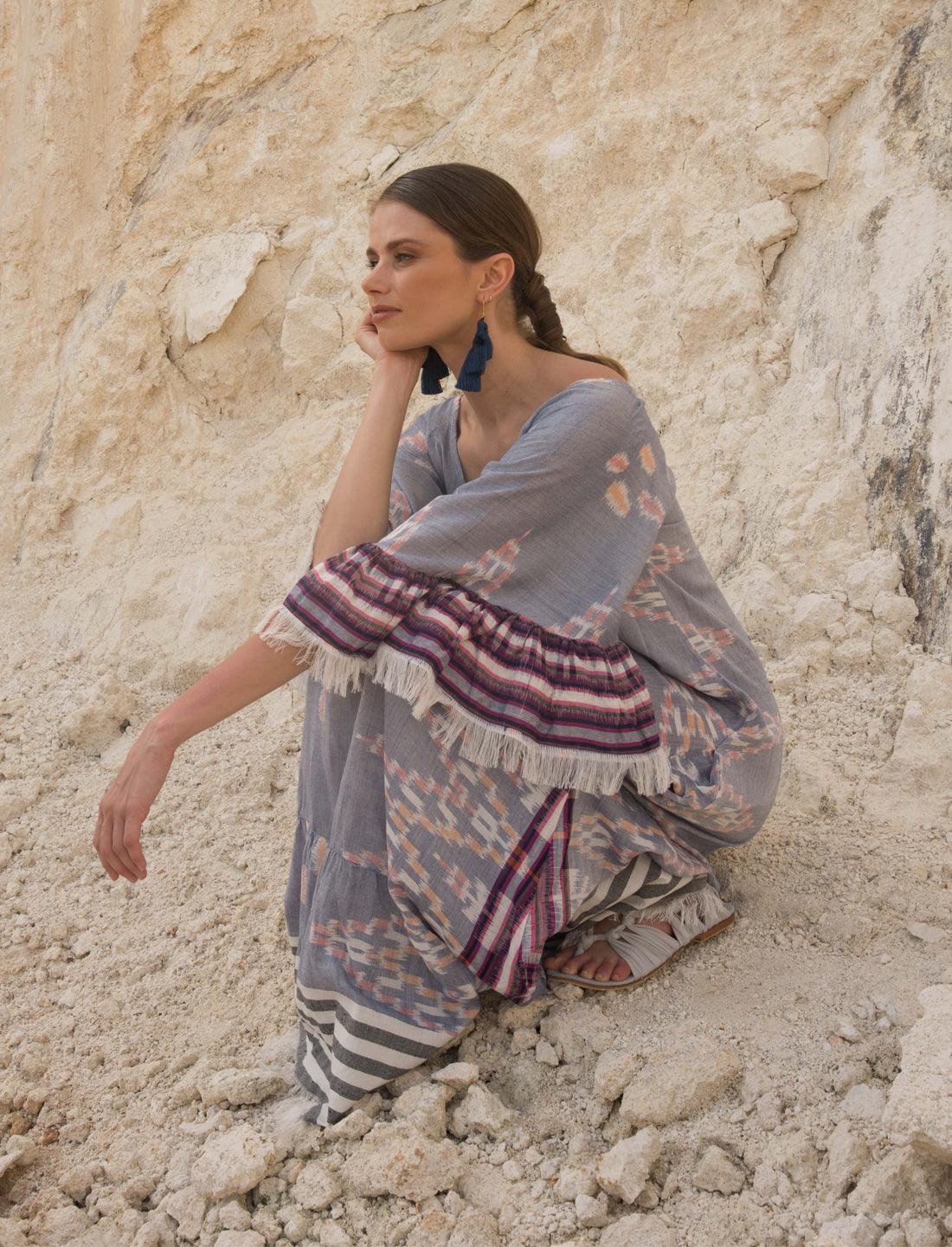 MARGARITA IKAT LONG DRESS - Erika Peña