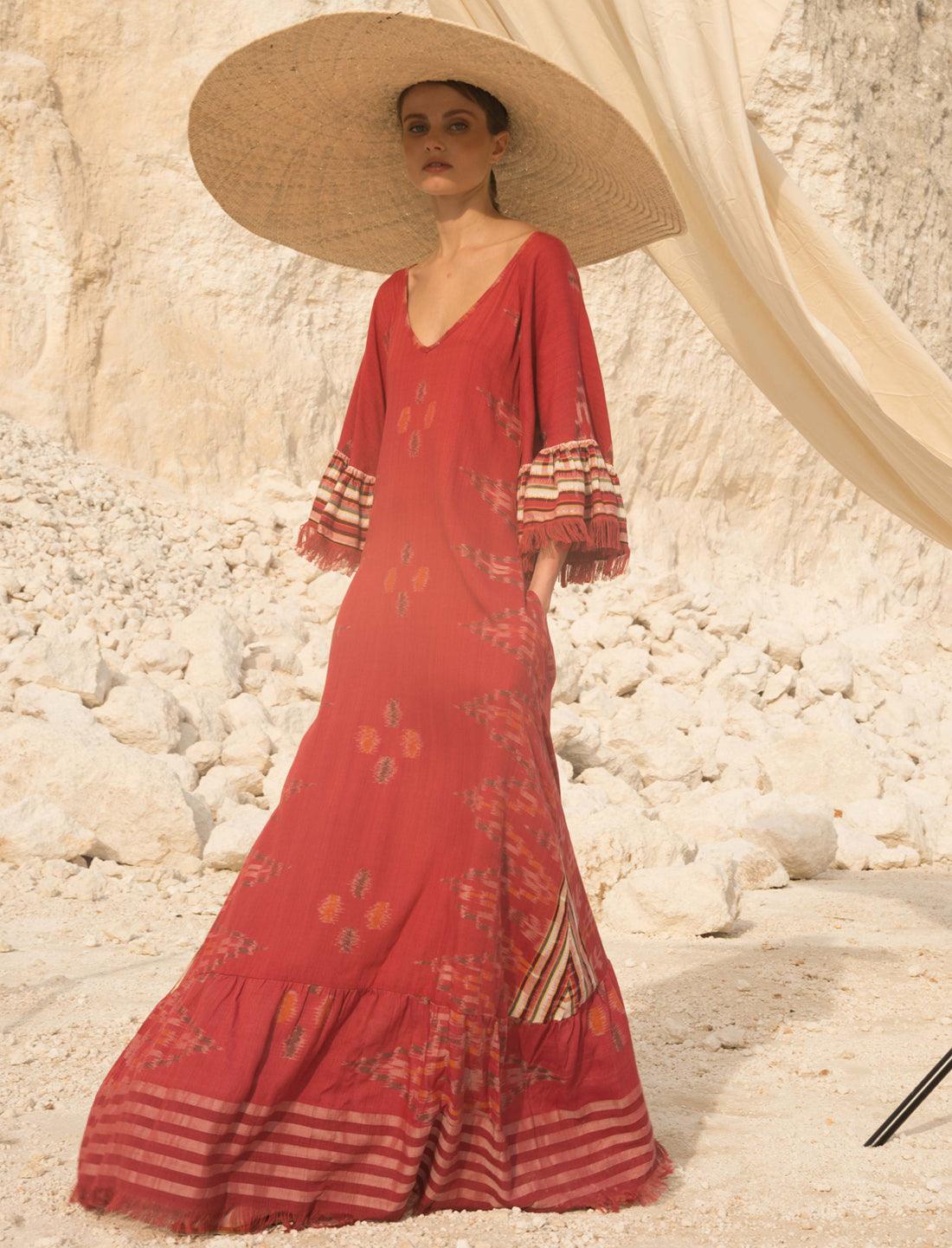 MARGARITA IKAT LONG DRESS - Erika Peña