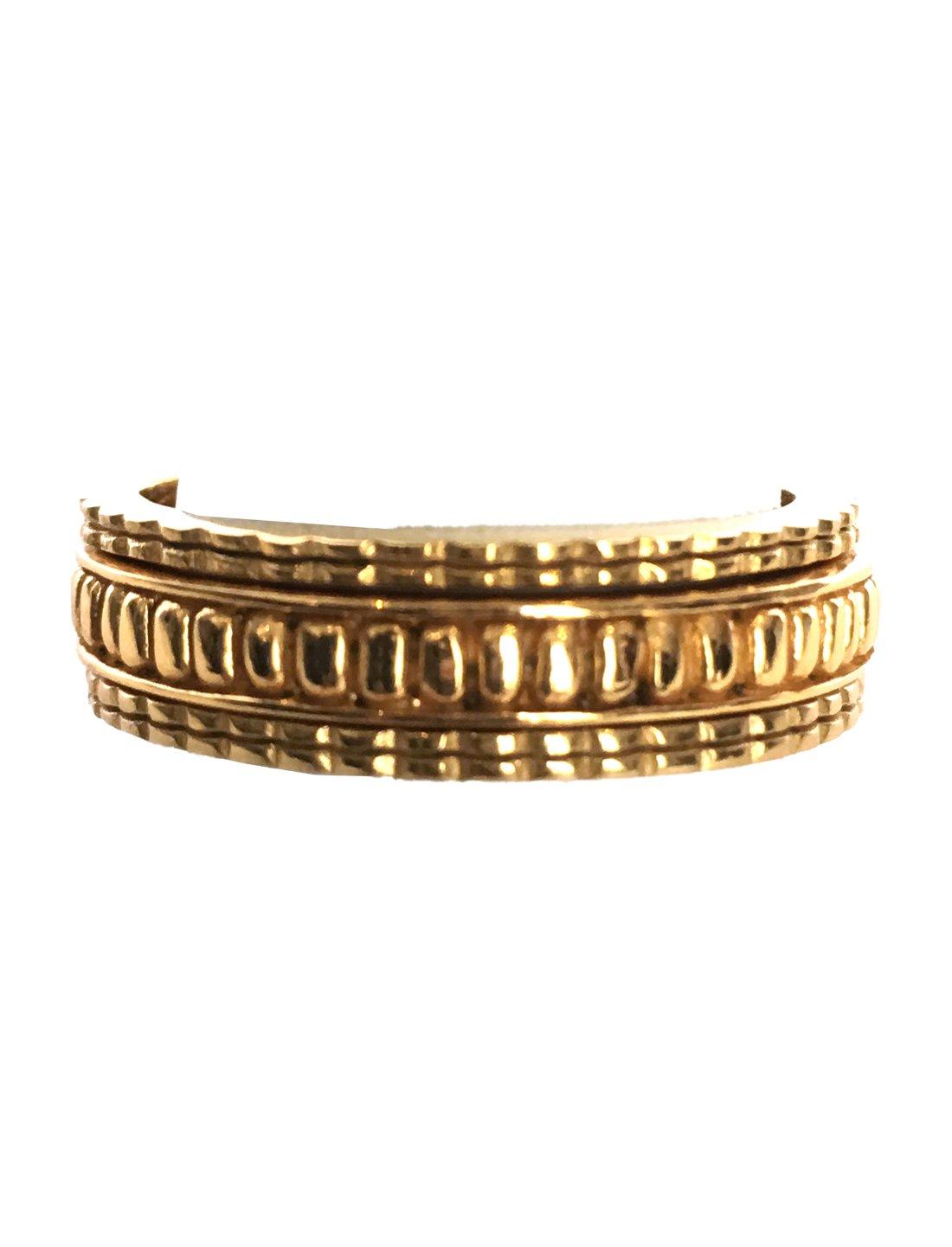STACK RING EMBOSSED PYRAMID GOLD SET - Erika Peña